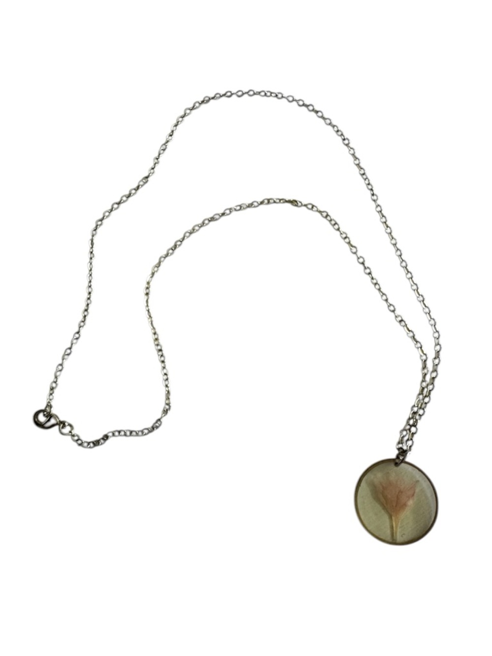 ✨🌸 Vintage Pressed Flower Petal Resin Gold Pink Whimsy Necklace